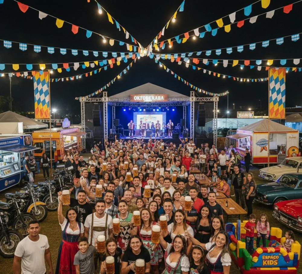 1ª Oktoberaba celebra tradição alemã com motos, carros antigos e cerveja artesanal