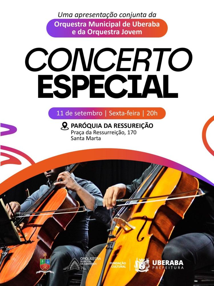 ORQUESTRA MUNICIPAL E ORQUESTRA JOVEM FAZEM CONCERTO ESPECIAL EM UBERABA