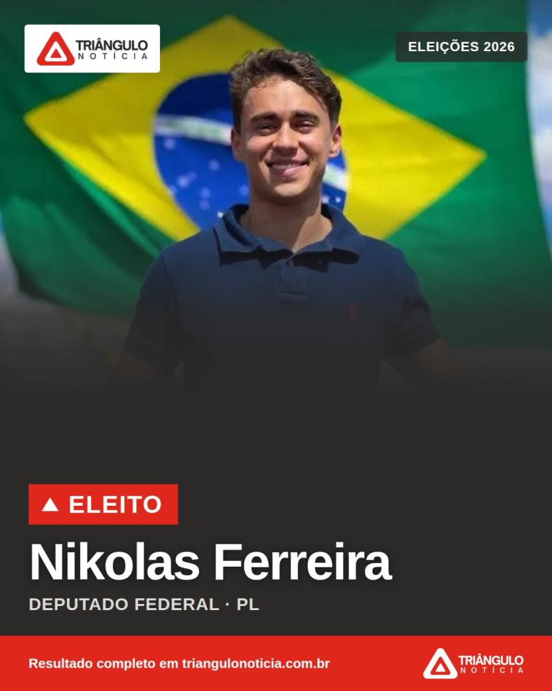 Nikolas Ferreira é reeleito deputado federal por Minas Gerais com mais de 3,1 milhões de votos