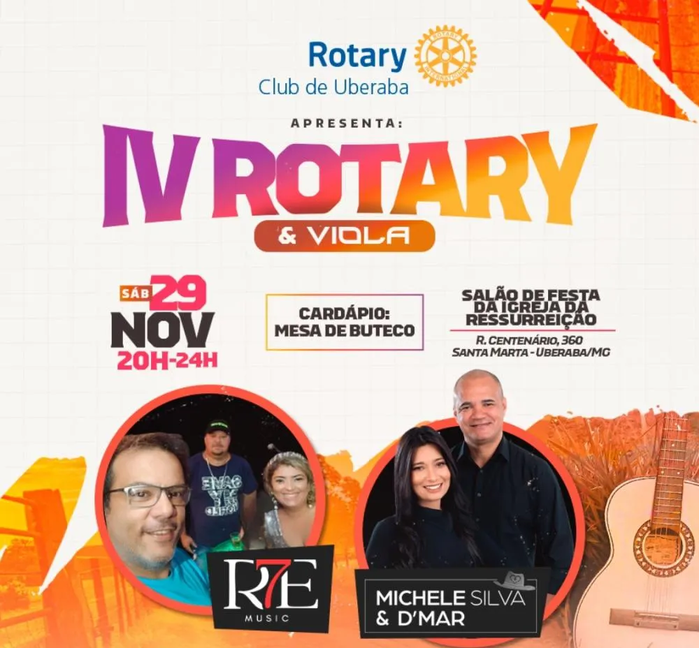 Rotary & Viola chega à 4ª edição com música ao vivo e mesa de buteco em Uberaba