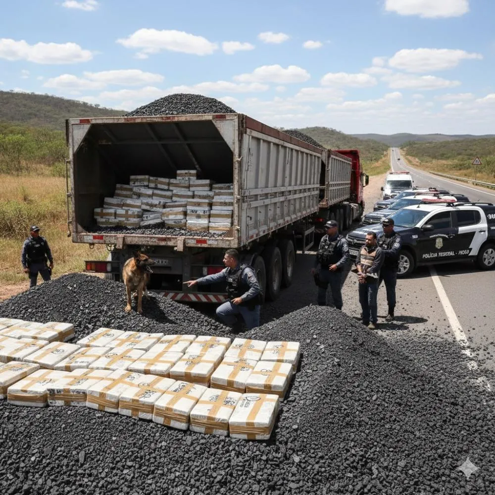 Comboio da cocaína: 420 quilos da droga que seguiriam para Uberlândia são interceptados em caminhão de minério