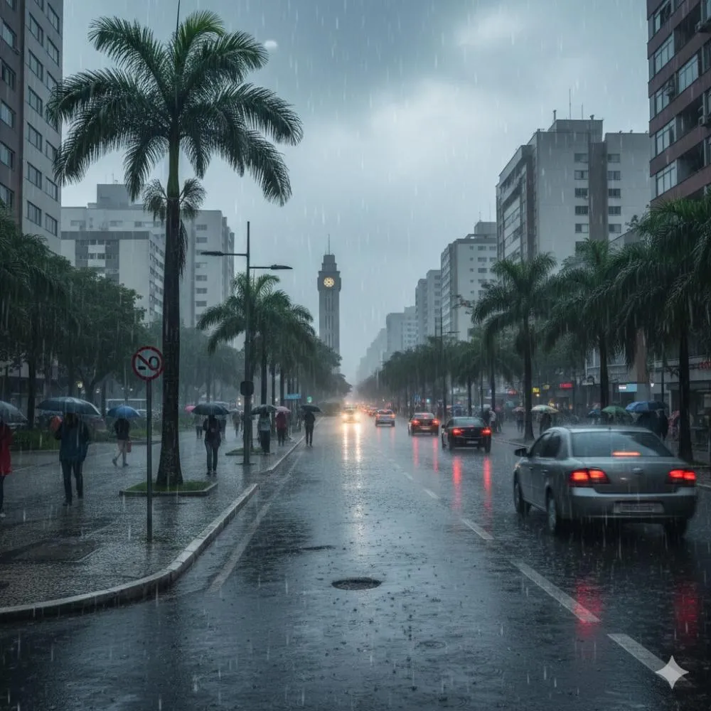 Chuva forte e ventos acima de 50 km/h colocam Uberlândia em alerta nesta quarta-feira