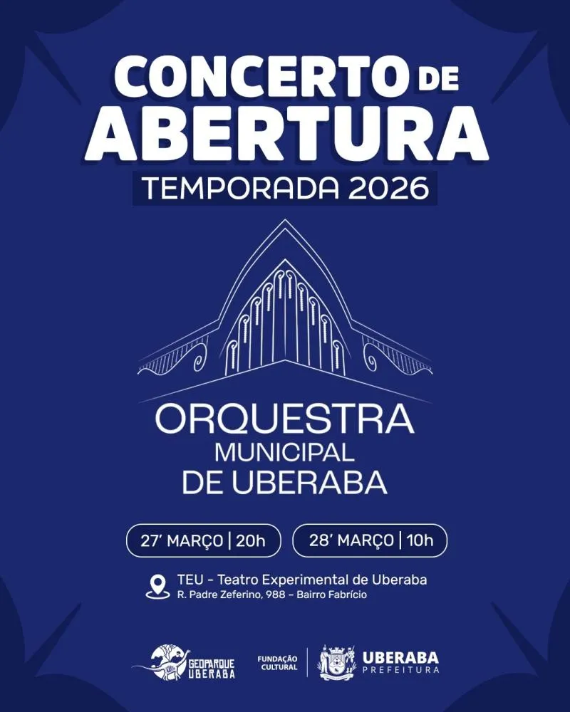Orquestra Municipal de Uberaba abre temporada 2026 com concerto no Teatro Experimental